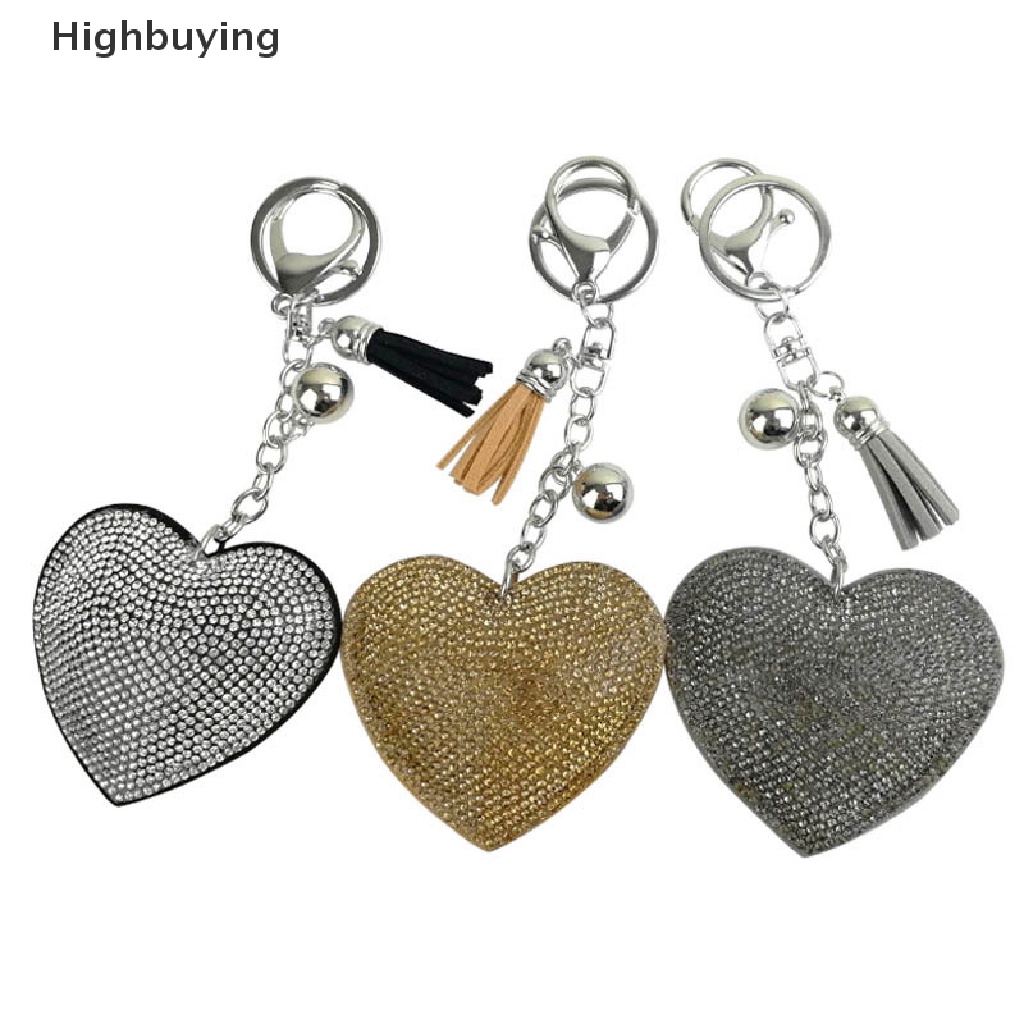 Hbid Kreatif Jantung Bell Liontin Gantungan Kunci Rumbai Pemegang Logam Berlian Imitasi Gantungan Kunci Keyring Fashion Rumbai Tas Keyring Aksesoris Hadiah Glory