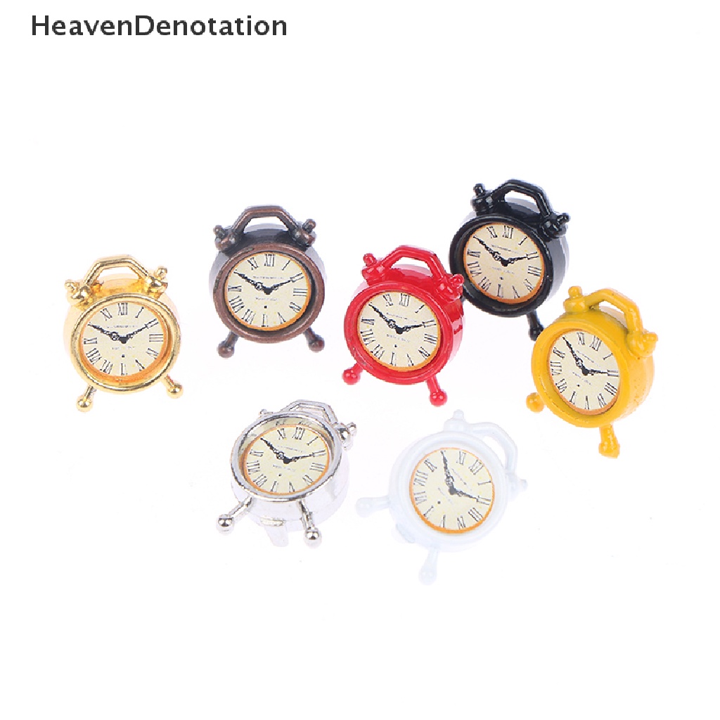 [HeavenDenotation] 1Pc 1: 12 Dollhouse Miniature Alarm Clock Model Doll Home Room Decoration Toy HDV