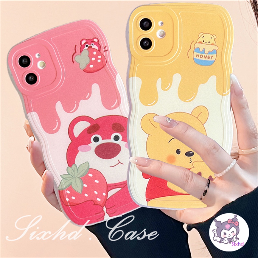 Redmi 12C 11A 10C 9T 9C Note 12 11s 11 10 9 8 Pro 10A 10 9A 9  A2 A1 Xiaomi 11Lite 12T 12Lite 11T 10T Poco M3 F3 X5 X4 X3 Pro Cartoon Cute Bear Soft Wave Edge Soft TPU Case