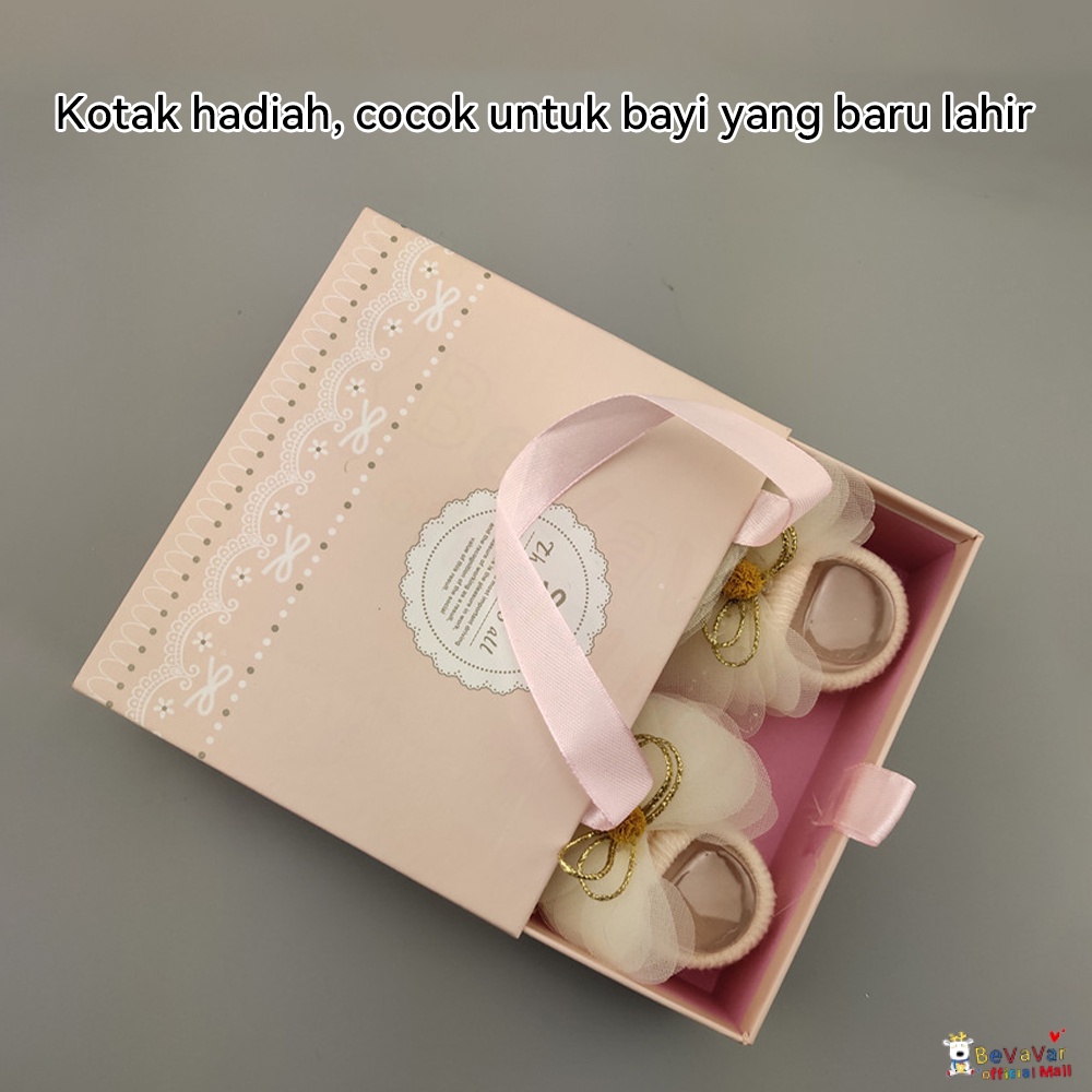 BEVAVAR 3Pcs/Set Kaos Kaki Bayi Bandana Headband Bayi Lucu Dengan Box