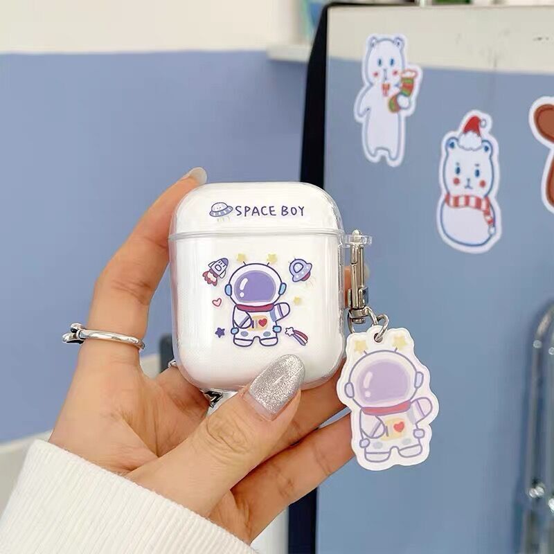 Airpods Case Untuk Apple Airpods 1 2 3 Pro Pelindung Earphone  Silikon Teransparan Motif Kartun