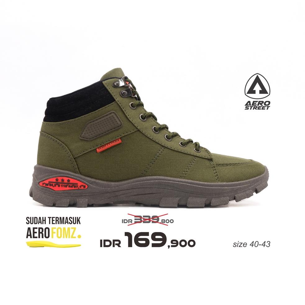 TERBARU Aerostreet 40-43 Tactical Hijau Army - Sepatu Sneaker Boots