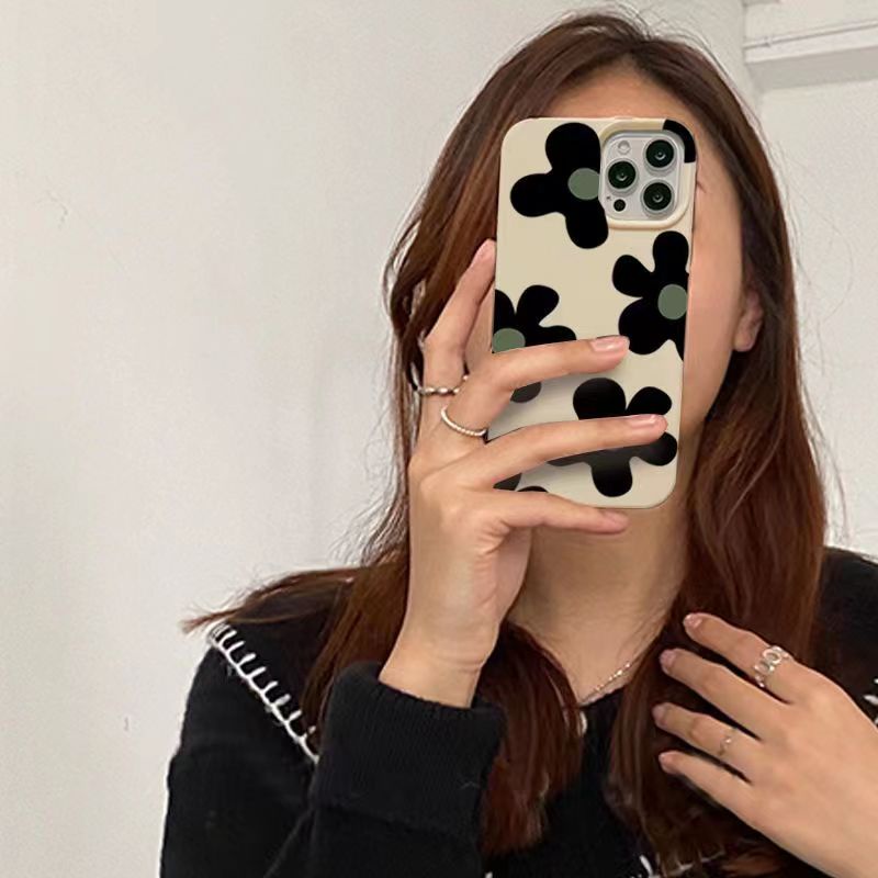 IPHONE Ins Pola Bunga Cocok Untuk Iphone14 14pro 14plus 13 13mini 13pro 13prm iPhone12 7Plus 8Plus Xr XS 13 12mini Pro Max Empat Sudut Casing Ponsel Tahan Guncangan