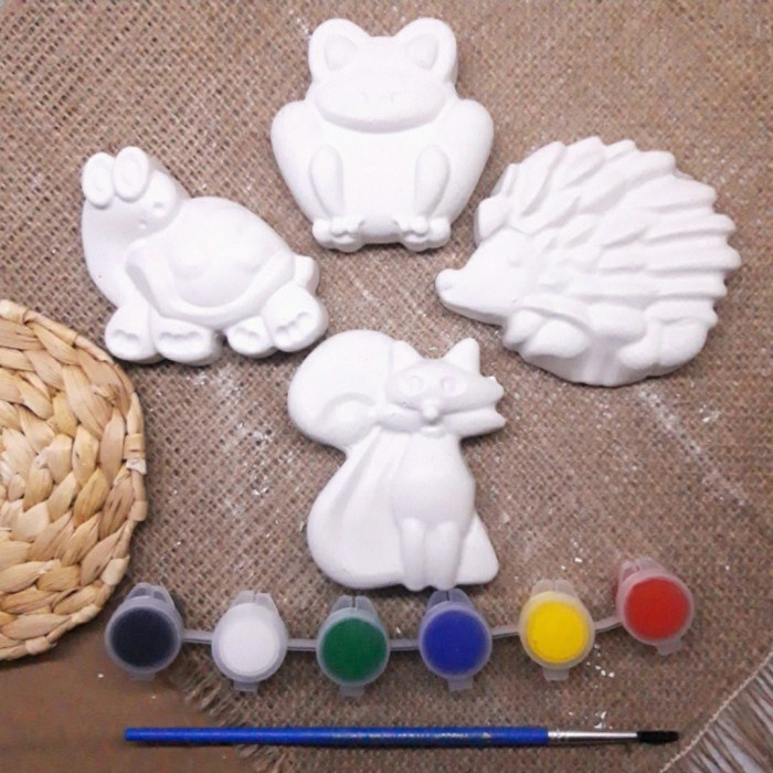

DISKON SHOPEE/ Paket Mewarnai Patung Lukis Gypsum Media Belajar Anak Series Animal