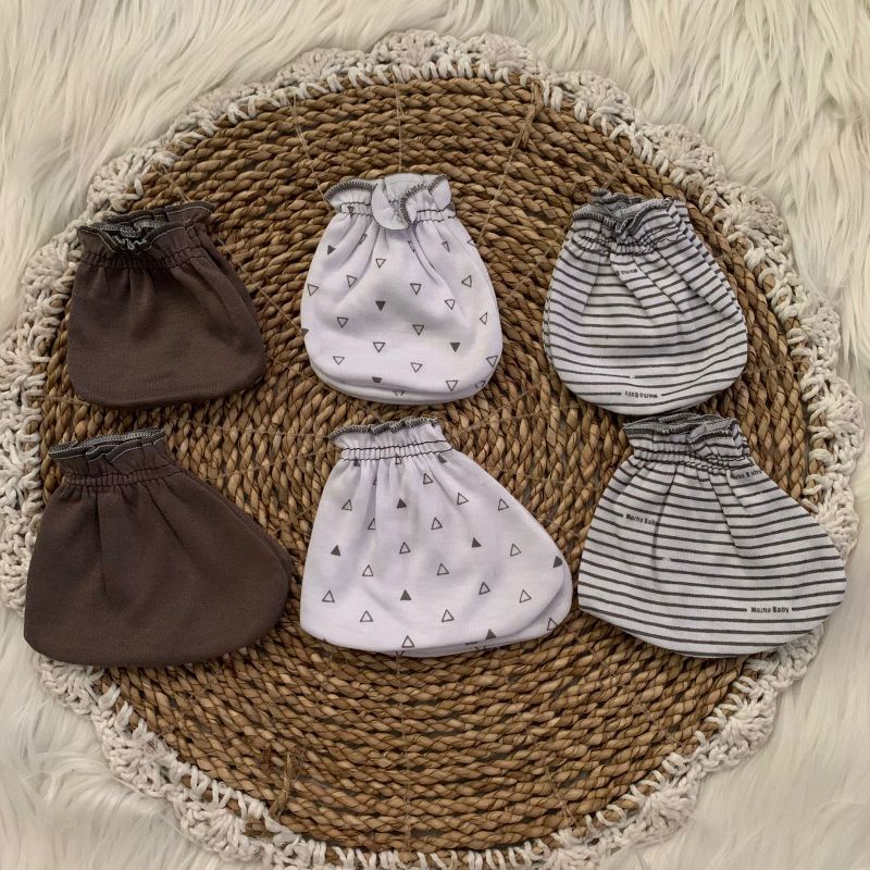 SERIAN ABU 3 pasang Sarung tangan sarung kaki bayi NEWBORN sartaki bayi STK |Fashion
