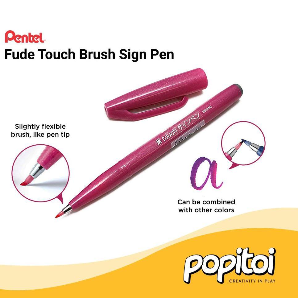 

K90 Pentel Touch Brush Sign Pen Fude - Color Warna Spidol Marker Kaligrafi TOP PRODUCT ↥