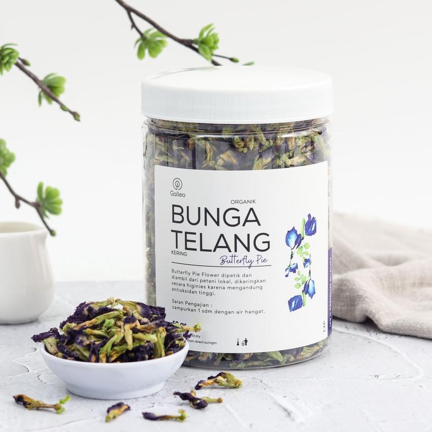 

❋ Teh Bunga Telang Kering Organik 50 gr galleo Butterfly Pea Organic ✭