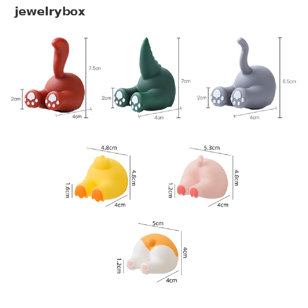 [jewelrybox] Animal Tail Hook Toothbrush Holder Non-marking Free Punch Self Adhesive Hooks Butik