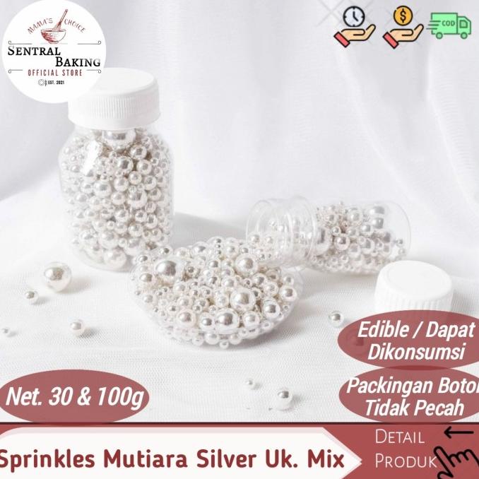 

Sprinkle Kue Mutiara Silver Mix / Springkel Kue Springkle Hias