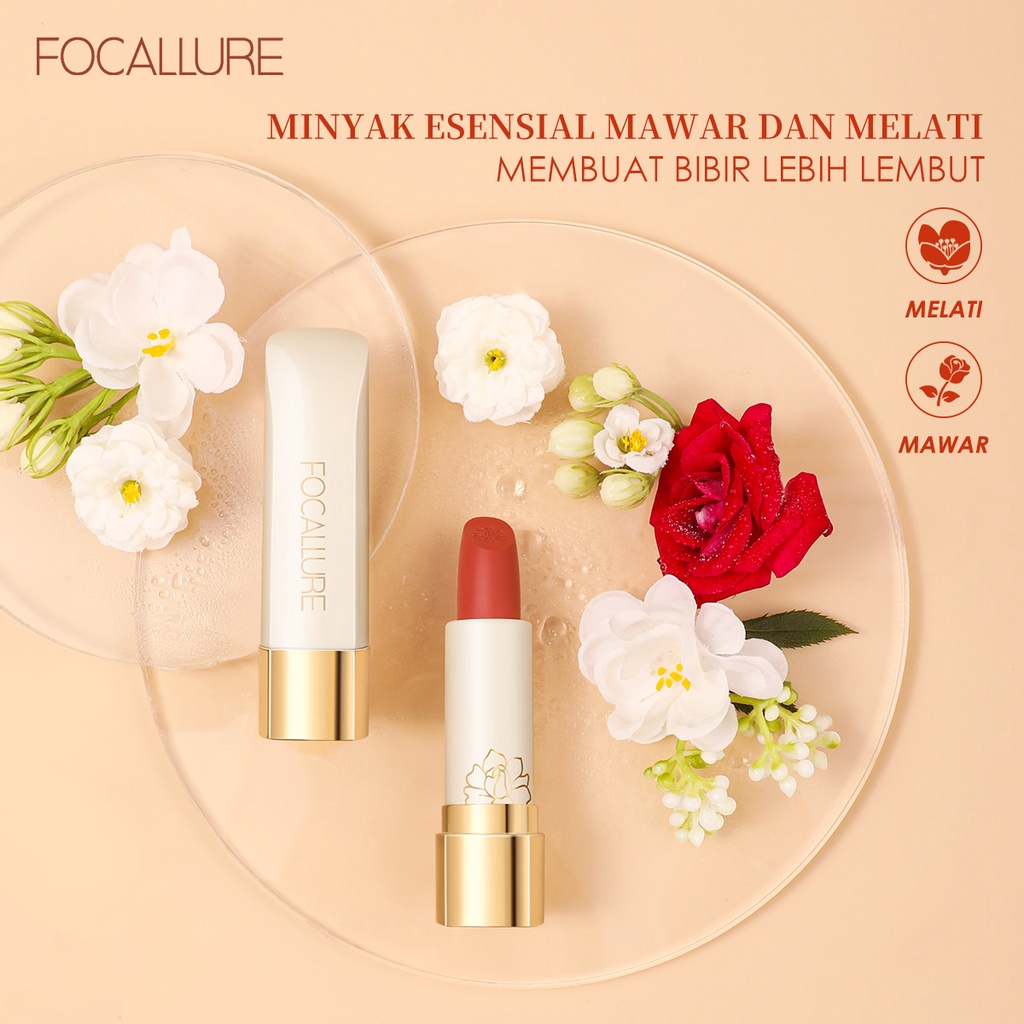 NIK - Focallure Natural Matte Lipstick-High Pigment Long-Lasting Waterproof Lightweight Soft Smooth FA203 BPOM ORIGINAL