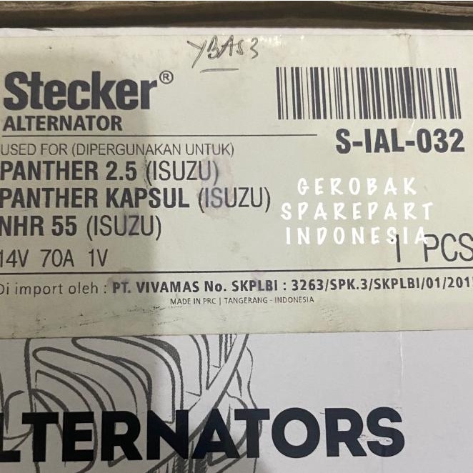 Alternator Dinamo Ampere Panther 2.5 Panther Kapsul Nhr 55 70A Stecker