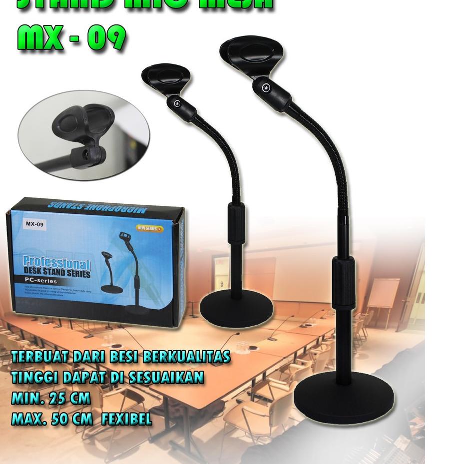 ֍ Stand Mic Meja MX 09 MAXXIS Flexible / Tripod Mic / Microphond Stand / Dudukan Mic Fleksibel ➸
