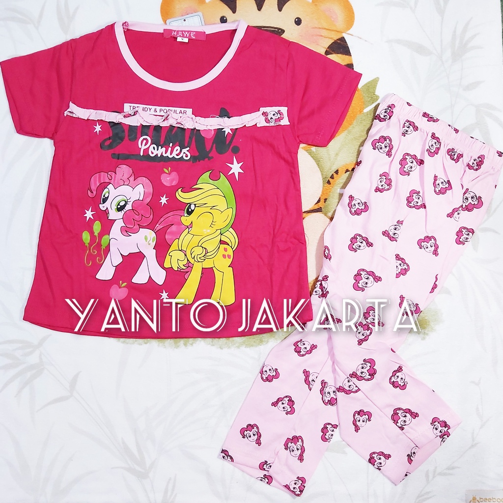 PIYAMA BAJU TIDUR PONY ANAK PEREMPUAN UMUR 1-6 TAHUN