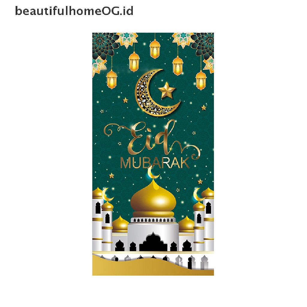 // Beautifulhomeog.id// Eid Mubarak Door Decor Ramadhan Kareem Banner Flag Hiasan Ramadhan Untuk Rumah Dekorasi Pesta Muslim Islami Hadiah Idul Adha **