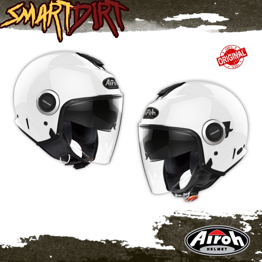 HELM AIROH HALF FACE HELIOS WHITE GLOSS 2023 HELM AIROH WHITE ORIGINAL