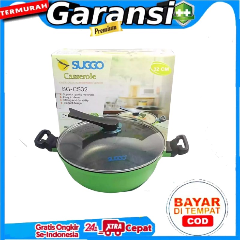 Suggo Wok Pan Jumbo 32 Cm Anti Lengket Panci Wok Pan Serbaguna