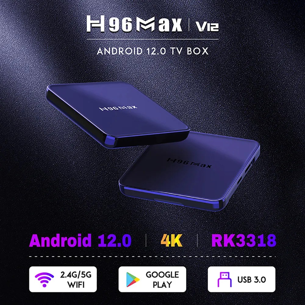 H96 Max Android 12 RAM 4GB ROM 32GB TV Box Quad Core Dual Band Wifi