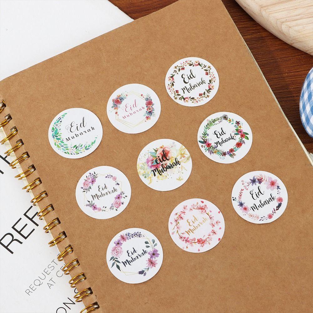 Top 144PCS Eid Mubarak Sticker Gift Perlengkapan Dekorasi Idul Fitri Label Dekorasi