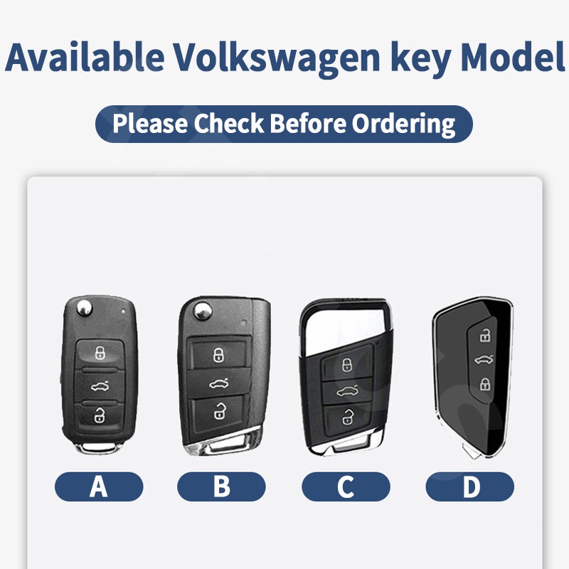 Volkswagen Zinc Alloy Kulit Case Kunci Mobil Full Wrap Cover Smart Key Protector Untuk Polo Volkswagen Golf Scirocco Beetle Passat CC T5