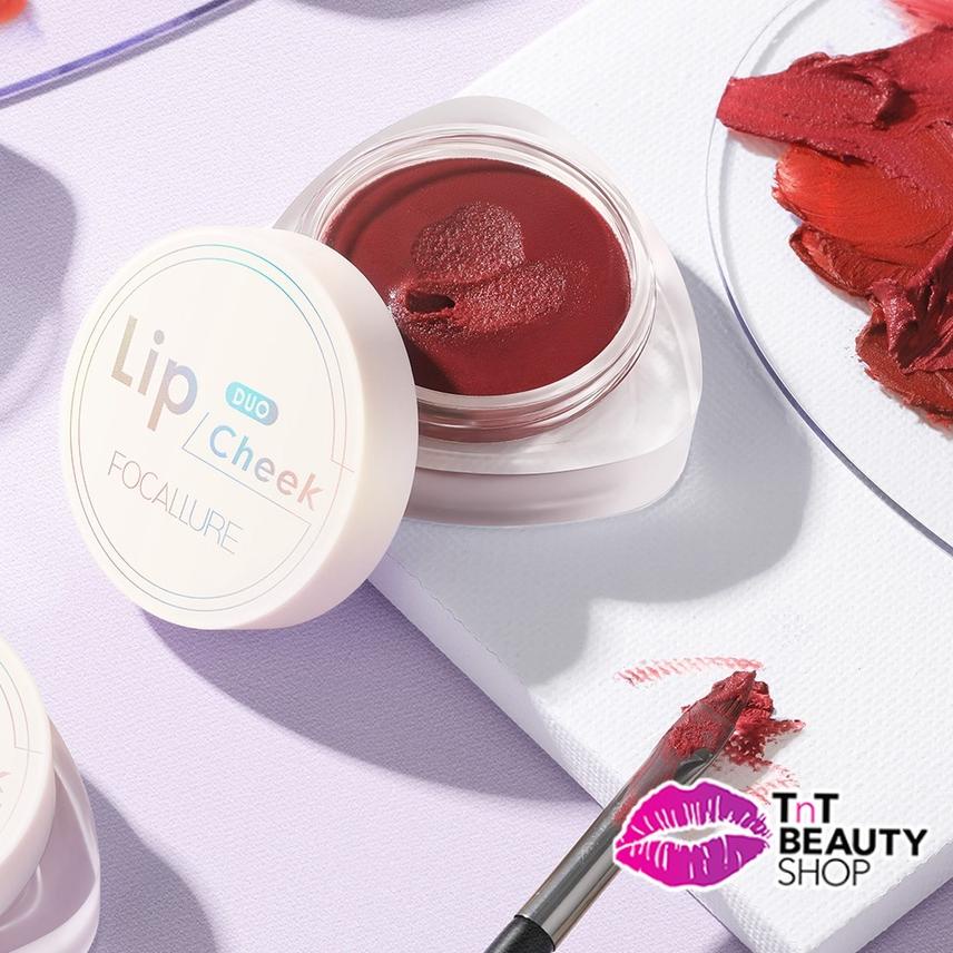 ✬ FOCALLURE Creamy Lip & Cheek Duo | Dual-use Lip Mud Lip clay & Velvet-hazy Matte Blush On - Makeup