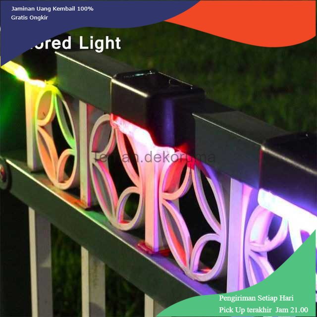 TD - LMP YANKE Lampu Taman Hias Pagar Balustrade Light Solar IP65 RGB 4 PCS - YA80