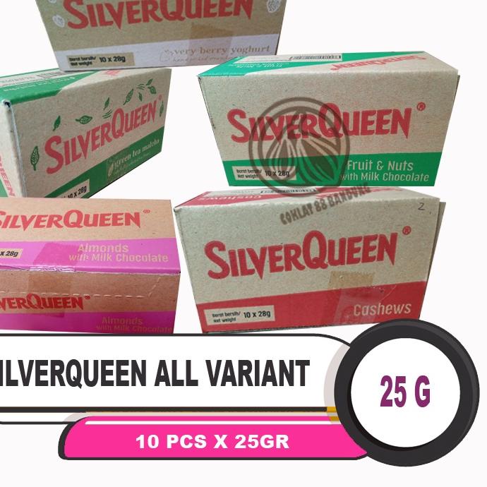 

℗ SilverQueen Kecil 25gr 1 Box Isi 10 pcs X 25 gram Cokelat - Coklat SIlver Queen 25 gr Chunky Bar 30 gr X 10 Batang Milk Chocolate Cashew Almond Fruit Matcha Yogurt 25 gram Chungky Bar 30 g ➫