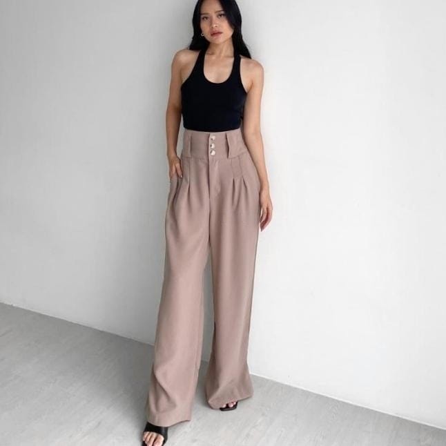 BEFAST - ZRX OOTD CELANA KULOT PEVI / JADE HIGHWAITS PANTS / Celana Wanita Kulot Panjang Terbaru / Pakaian Casual Wanita / Outfit Daily Wanita Trendy / Fashion Kekinian remaja ABG / Celana Kulot Polos Formal / Terlaris