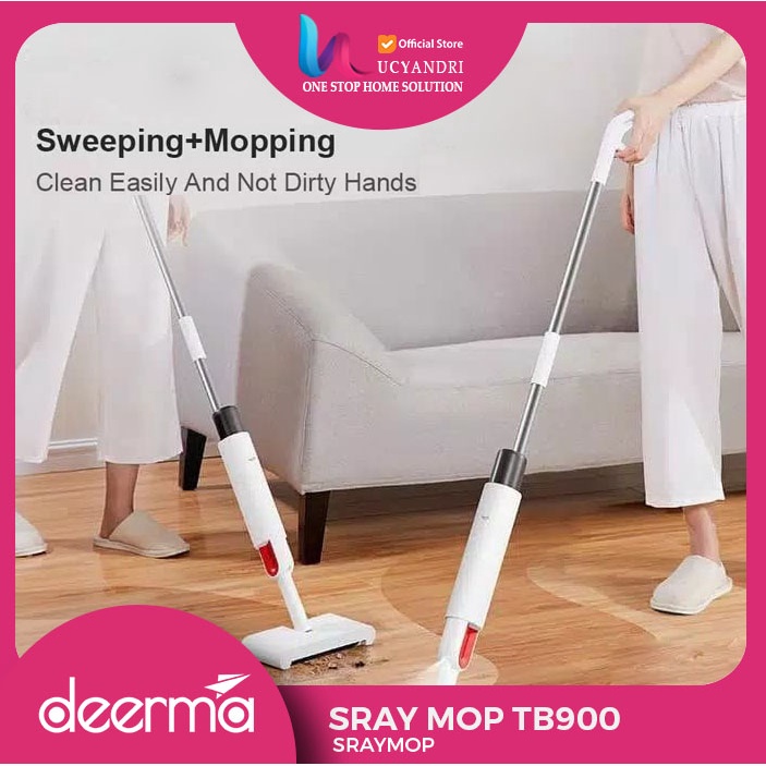 Water Spray Mop Sweeper Deerma TB900 230ml Dustbin 2in1 Watertank