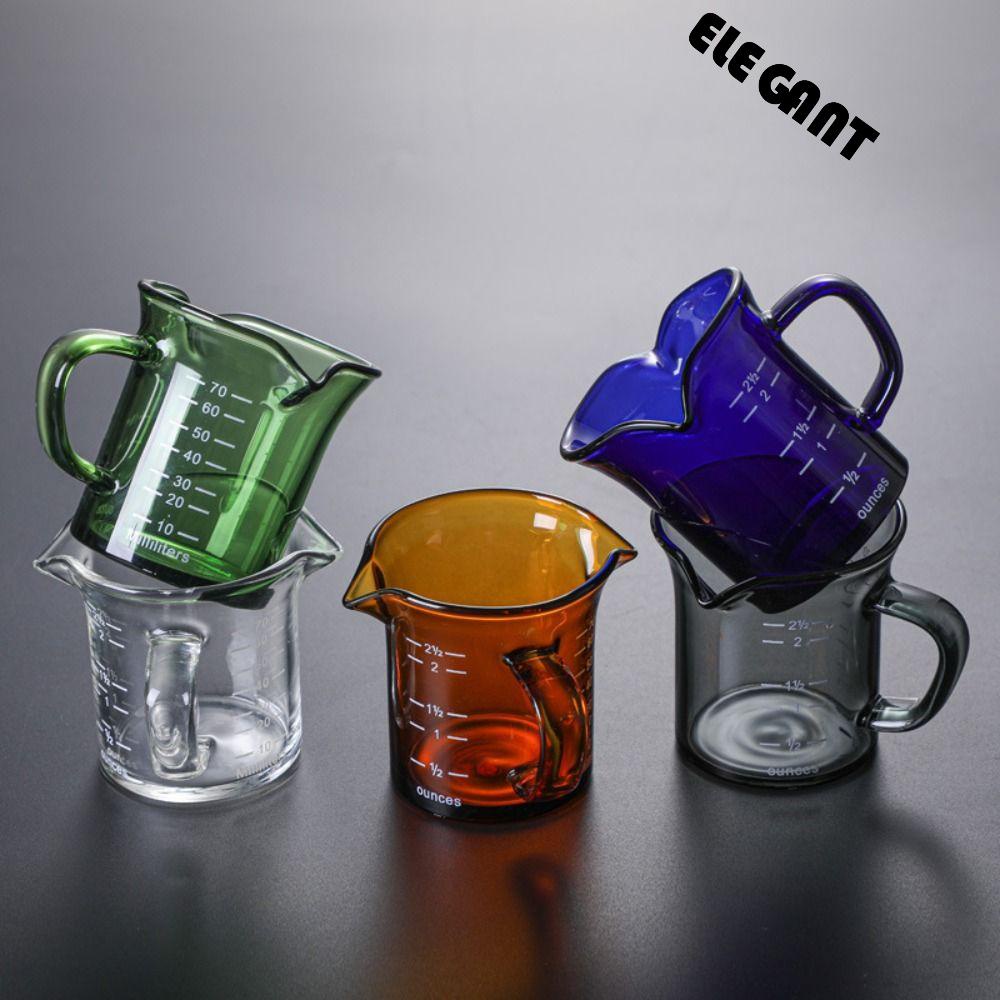 [Elegan] Gelas Takar Cafe Rumah Double Spout Dapur Kaca Tahan Suhu Tinggi Creamer Jug