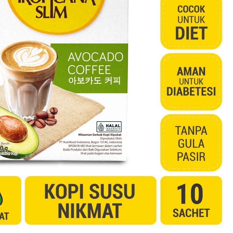 

▼ Tropicana Slim Avocado Coffee 10 Sachet - Kopi Susu Nikmat Tanpa Gula Pasir ℗