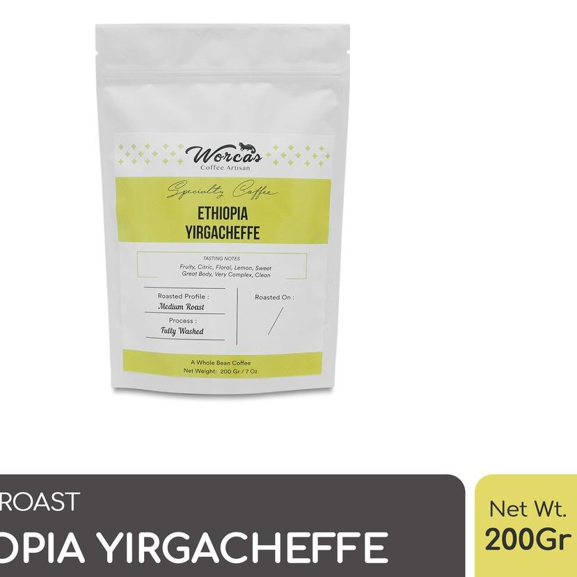 

♢ WORCAS Kopi Arabika Ethiopia Yirgacheffe 200 Gram - Medium Roast ➻