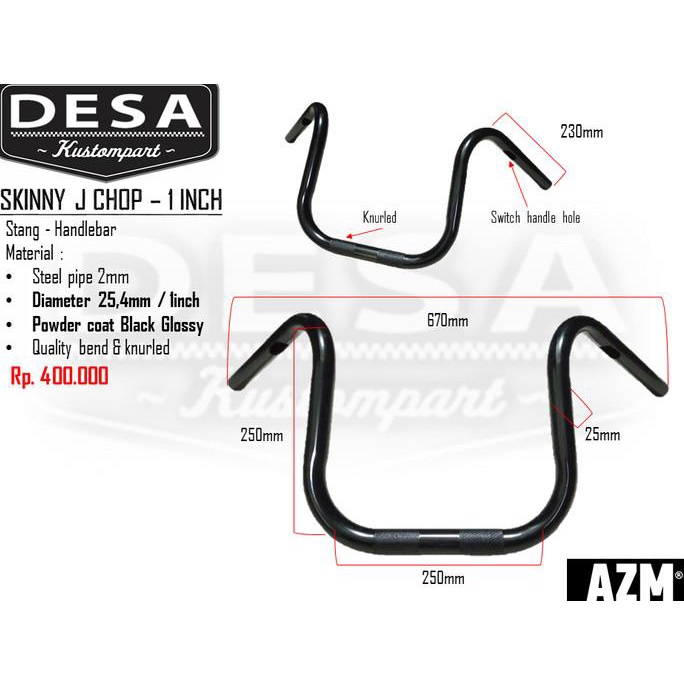 Stang Custom Stang Chopper Stang Harley Stang Sportster Skinny Hitam ---READY---