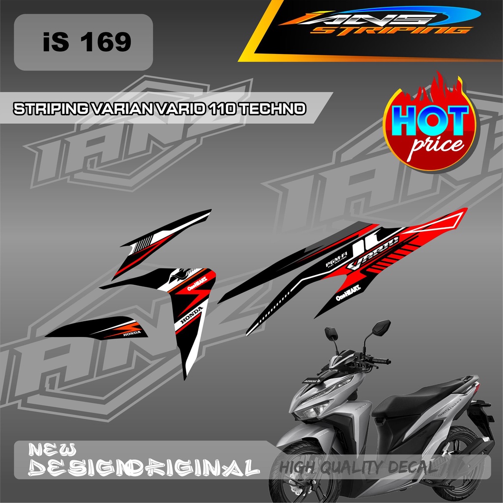 TERMURAH DECAL STIKER HONDA VARIO TECHNO 11O FULLBODY 2009-2013 / DESAIN SIMPEL / STIKER BODY VARIO 110 / STRIPING KERETA HONDA VARIO IS169