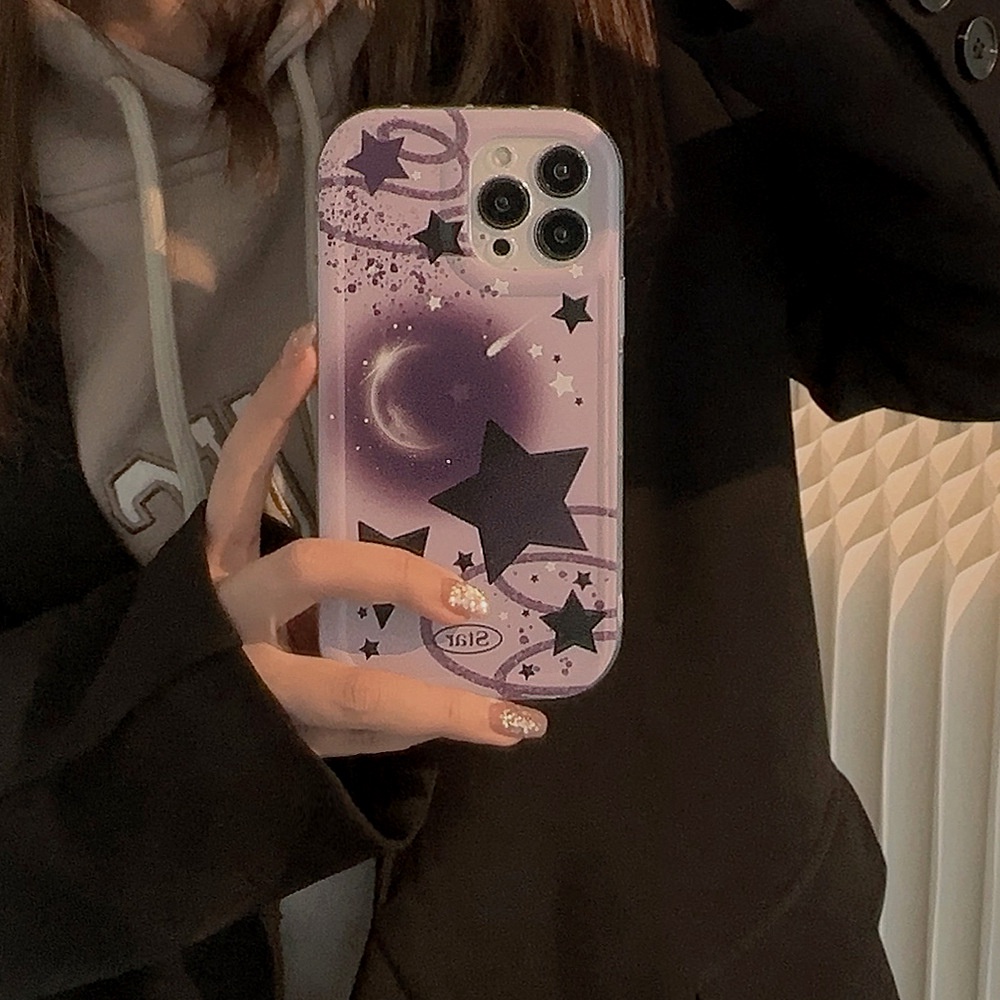 IPHONE Ins A Meteor on the Moon Silikon Case Untuk Iphone14 11 12 13 PRO MAX Casing Cover Pelindung AT0049