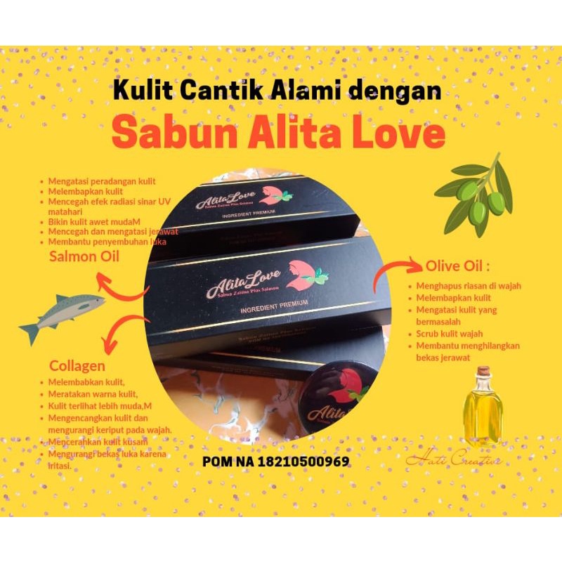 Sabun Alita Love salmon 40gr isi 12 pcs jamin original flek hitam jerawat