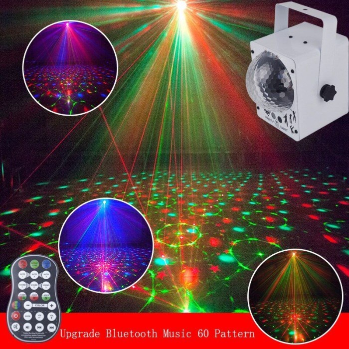LAMPU DISCO LASER LED 60 POLA CAHAYA PROYEKTOR PESTA CLUB CAFE RGB