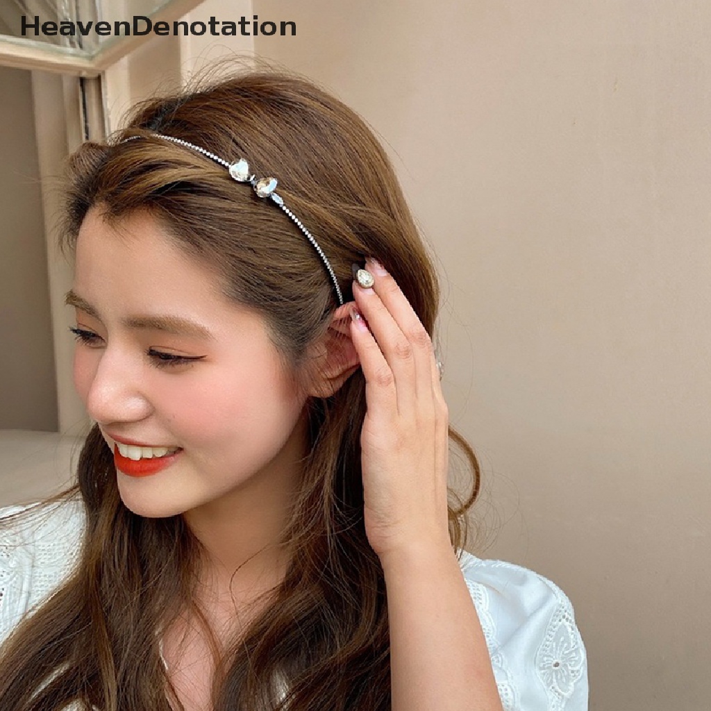 [HeavenDenotation] Berlian Imitasi Ikat Rambut Ikatan Simpul Rambut Hoop Kristal HairClip Wanita Hiasan Kepala Pernikahan Aksesoris Rambut Perhiasan HDV