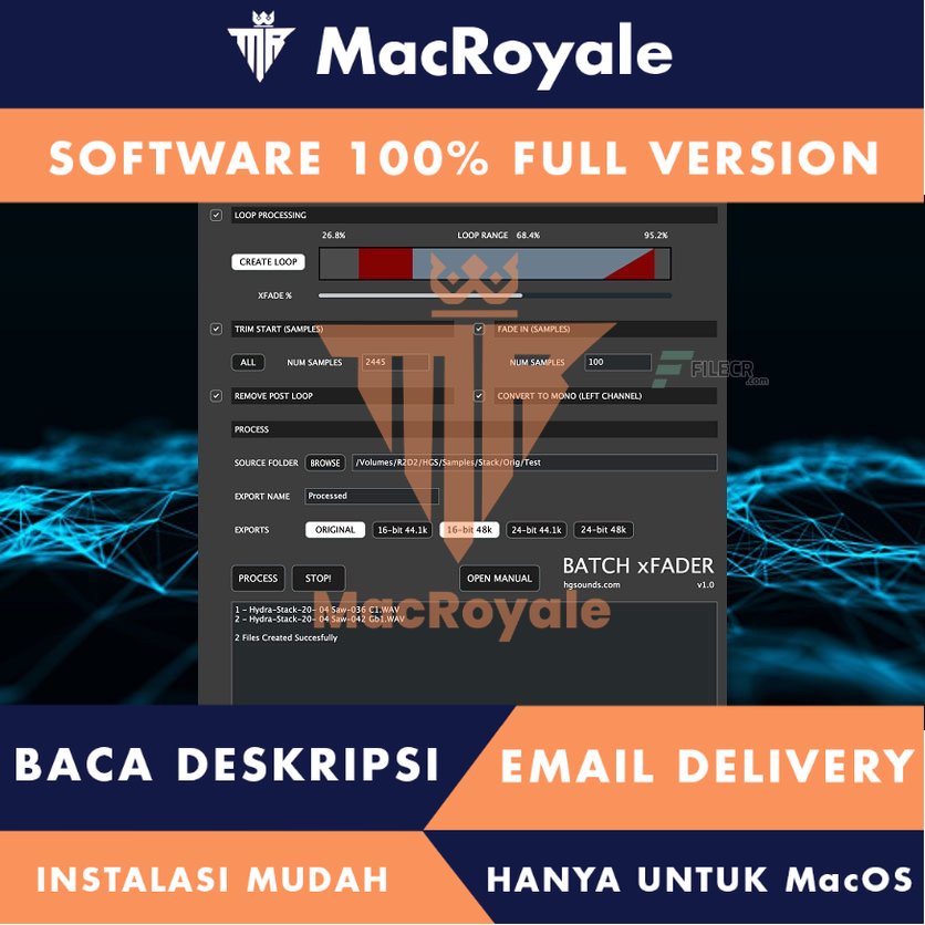 [MacOS] Homegrown Sounds Batch xFader Full Version Lifetime Full Garansi