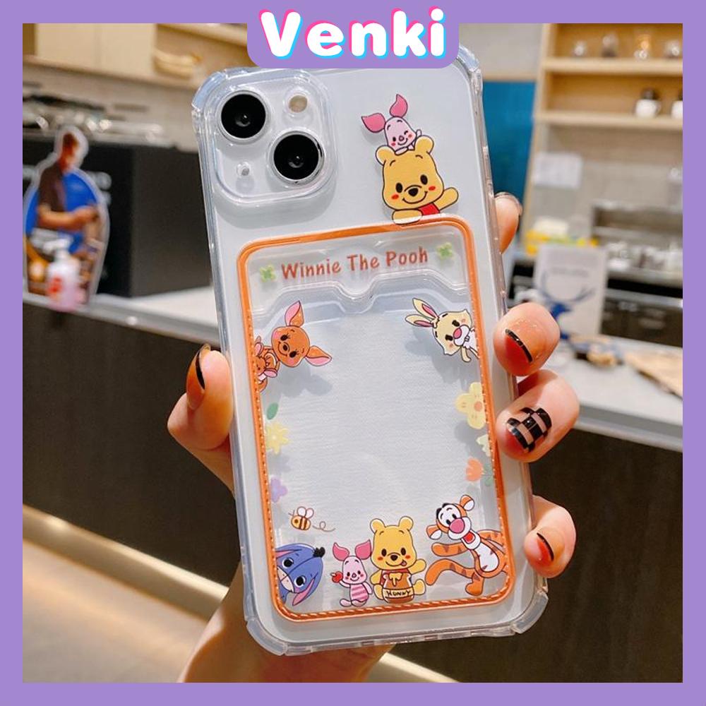 For iPhone 14 Pro Max Card Holder Case Clear Card Storage Back Cover Cute Cartoon Camera Protection Shockproof For iPhone 14 13 12 11 Plus Pro Max 7 Plus X XR