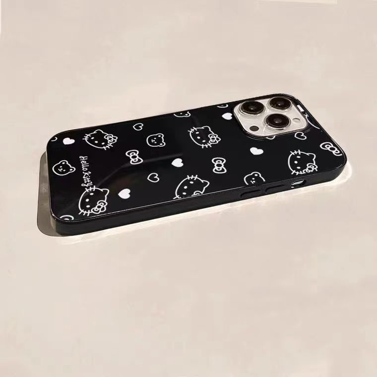 IPHONE Ins Hello Kitty Cocok Untuk Iphone14 14pro 14plus 13 13mini 13pro 13prm iPhone12 7Plus 8Plus Xr XS 13 12mini Pro Max Empat Sudut Casing Ponsel Tahan Guncangan