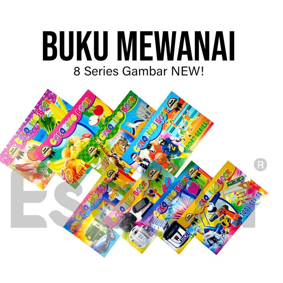 

K22 Buku mewarnai / 8pcs Buku mewarnai / buku mewarnai anak / buku mewarnai SET WOW BANGET ㊧