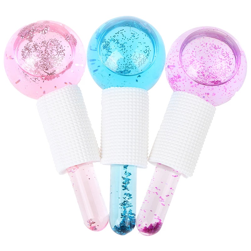 Ice Globes Roller Glitter Beauty Crystal Ball Facial Massage Tool - Alat Pencerah Wajah Untuk Mengurangi Garis Halus Dan Kantong Mata