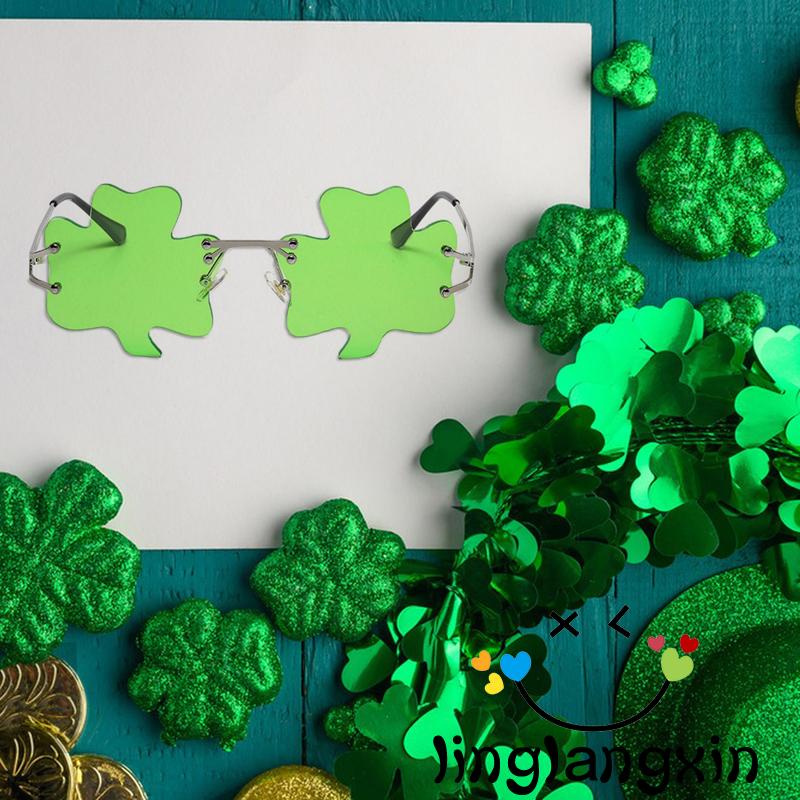 Llx-kacamata Hitam Wanita Tanpa Bingkai Irish Shamrock