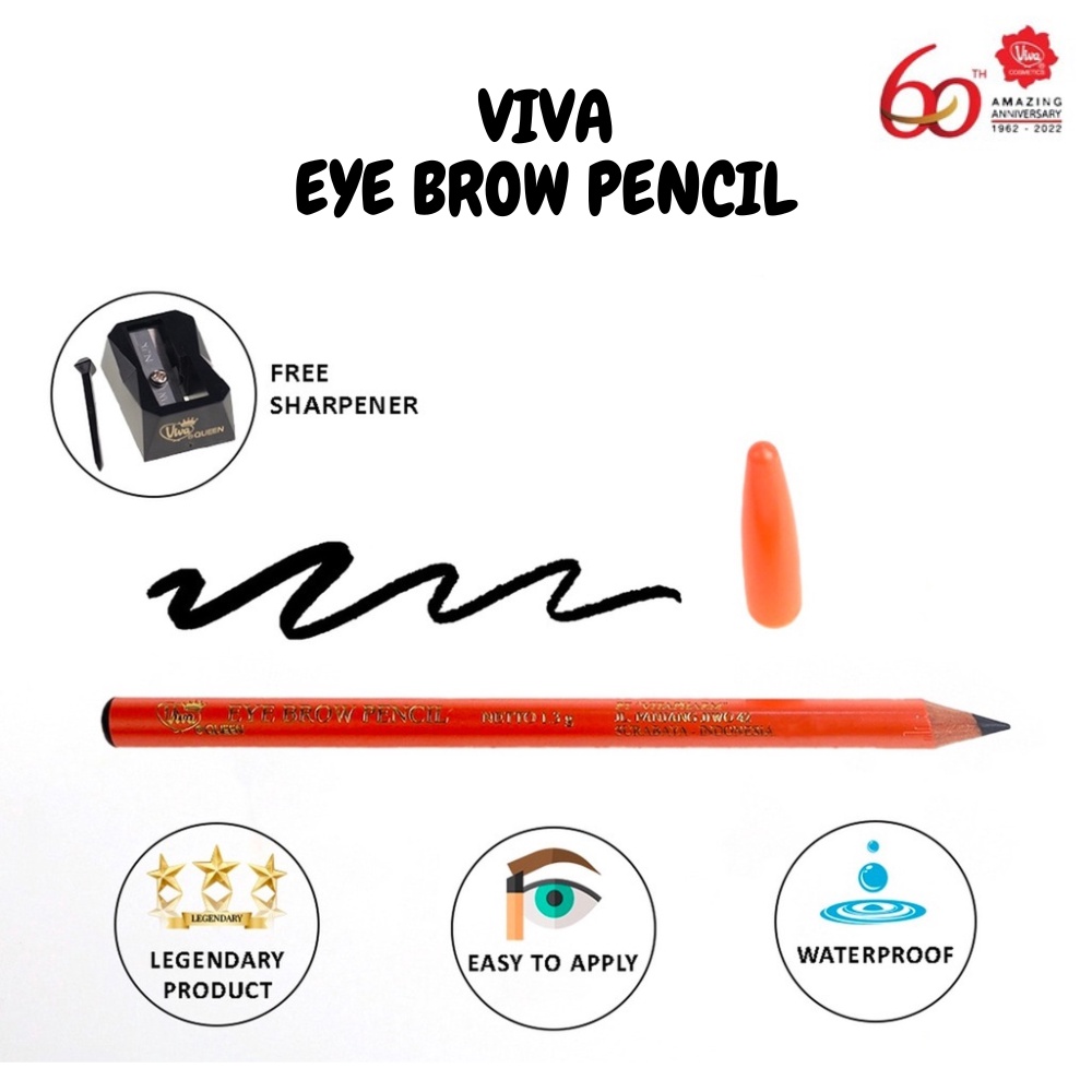 VIVA QUEEN EYE BROW PENCIL LIMITED EDITION + RAUTAN HIGH QUALITY PENSIL ALIS