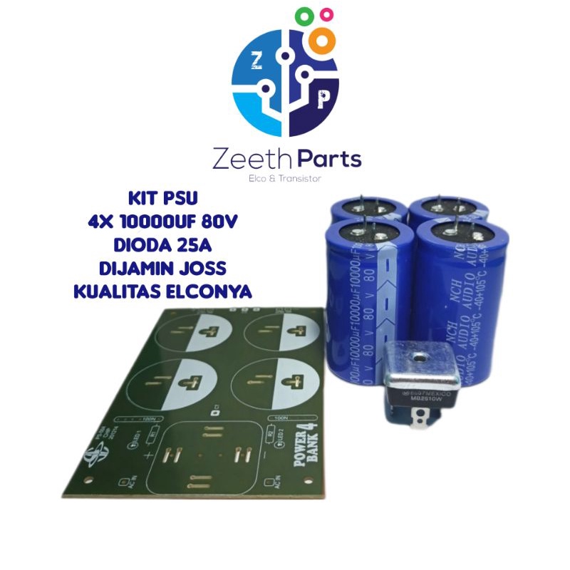 Kit psu elco nichicon 10000uf 80v elco 4x nch audio original
