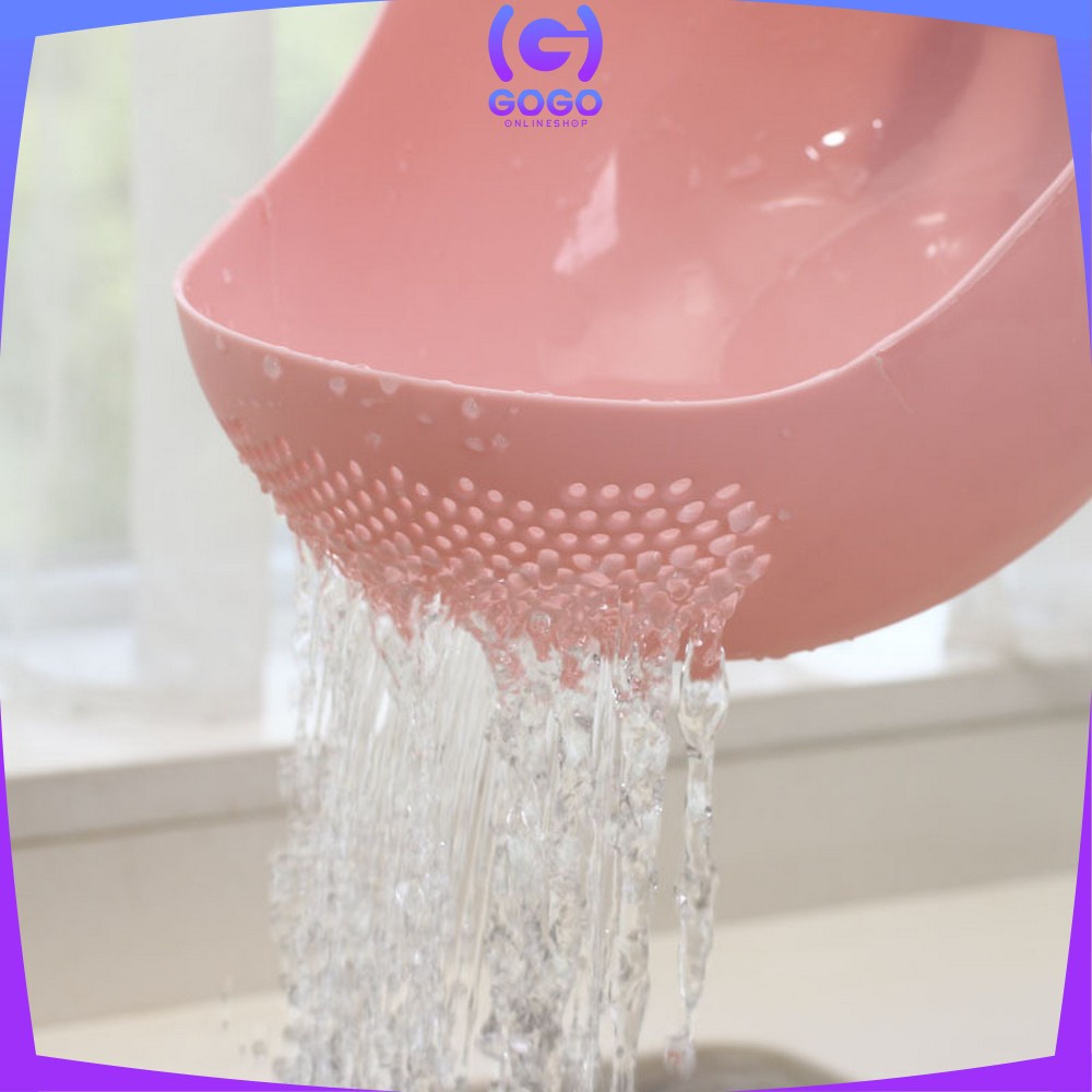 GOGO-C793 Baskom Cuci Beras / Tempat Wadah Saringan Cuci Beras Buah dan Sayuran / Mangkuk Bilas Tirisan Pencuci Serbaguna