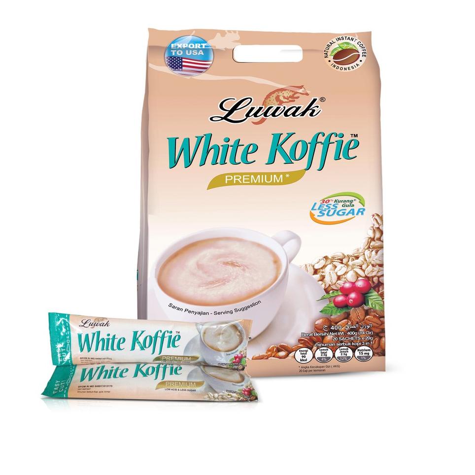 

『MPD』 LUWAK WHITE KOFFIE ORIGINAL LESS SUGAR BAG 20g isi 20 pcs