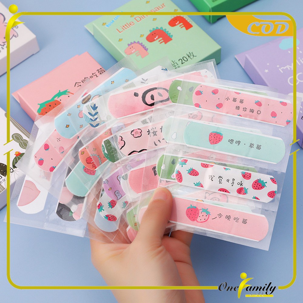 ONE-C795 Plester Luka Estetik Karakter Kartun Lucu Plaster Luka 20 pcs / Hansaplas Anak &amp; Dewasa Pembalut Luka P3K Perban Luka Band Aid Waterproof