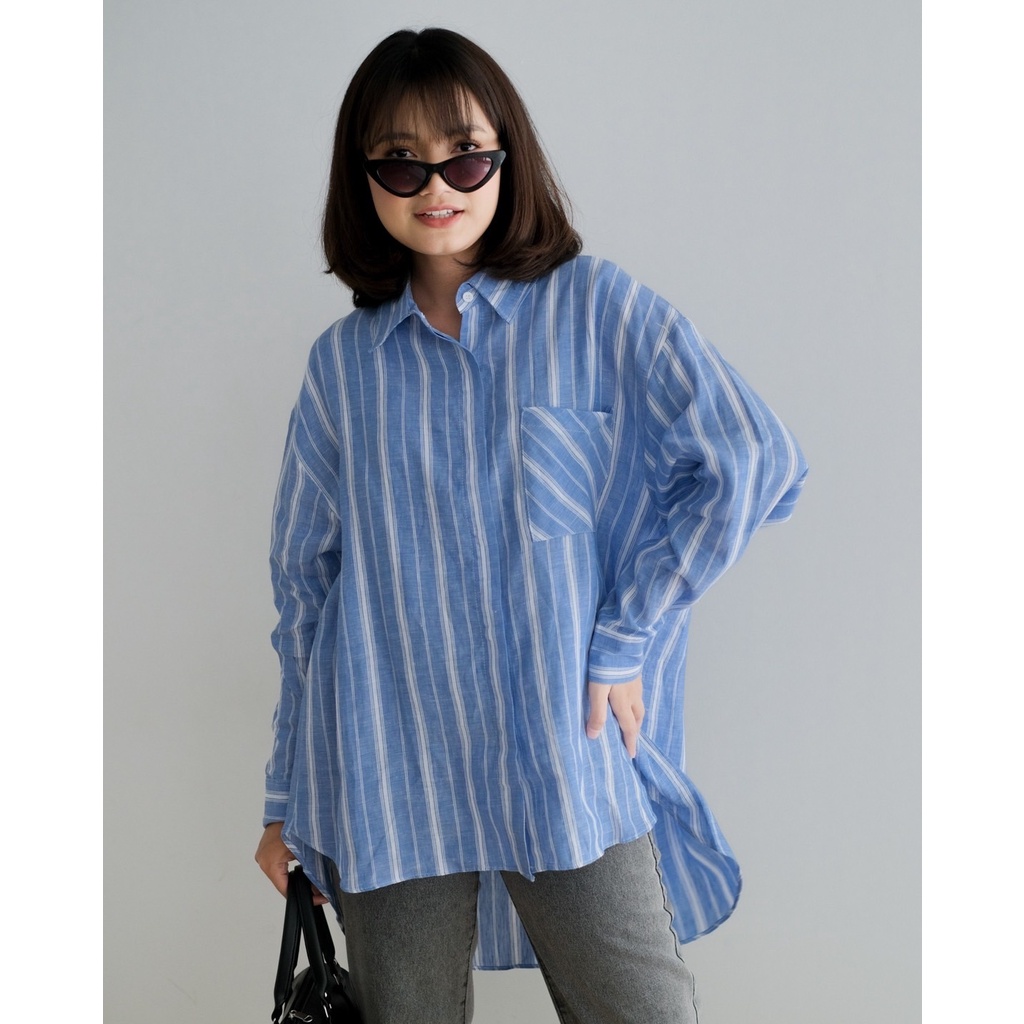 Myrubylicious XAHMI STRIPE SHIRT KODE 8580 | KEMEJA | KEMEJA WANITA