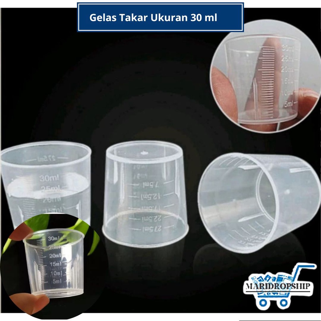 GELAS TAKAR GELAS UKUR 30 ML BAHAN PLASTIK TRANSPARANT